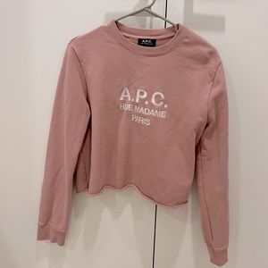 APC pink crewneck sweat crop top